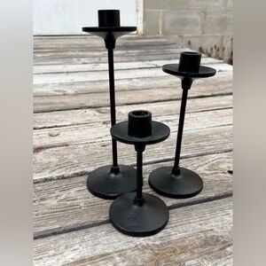 Black Metal Candle Holders Set